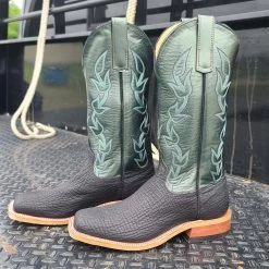 Anderson Bean Black/Green Oiled Shark Boots -Cowboy Store 20220523 143552