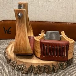 Nettles Stirrups 3" Flatbottom Varnish With Leveler -Cowboy Store 3 FV L1copy