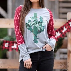 Southern Grace Grey Oh Christmas Tree Tee