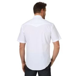Wrangler White Short Sleeve Pearl Snap -Cowboy Store 71106WH BB01 SWFF PRD