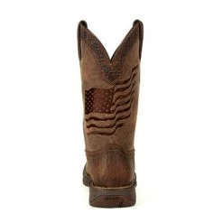 Durango Brown Distressed Flag Embroidery Square Toe Boots 11 Durango Brown Distressed Flag Embroidery Square Toe Boots -Cowboy Store DDB0314 back
