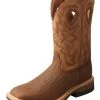 Twisted X Men's Dark Brown And Tan Square Toe Boot -Cowboy Store MLCWW05.01
