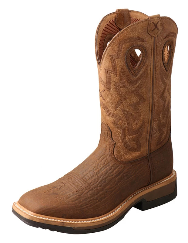 Twisted X Men's Dark Brown And Tan Square Toe Boot 3 Twisted X Men's Dark Brown And Tan Square Toe Boot