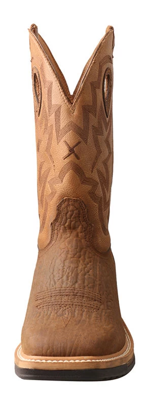 Twisted X Men's Dark Brown And Tan Square Toe Boot 4 Twisted X Men's Dark Brown And Tan Square Toe Boot - Image 2