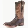 Men's Tanner Mark Brown Ostrich Square Toe Boot -Cowboy Store tm205525